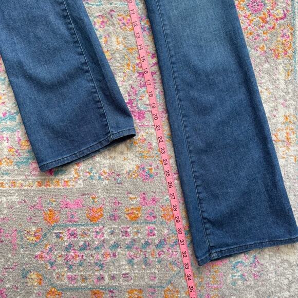 Pilcro Anthropologie Polished Mid Rise Blue Dark Wash Full Length Bootcut Jeans - Picture 10 of 15